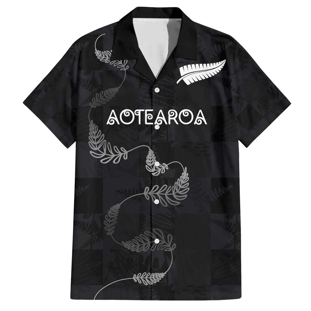 Custom New Zealand Rugby Family Matching Tank Maxi Dress and Hawaiian Shirt All Silver Ferns Blacks