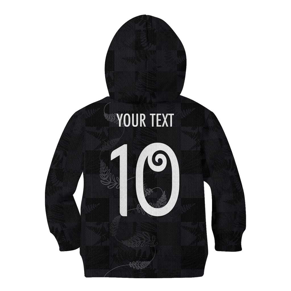 Custom New Zealand Rugby Kid Hoodie All Silver Ferns Blacks