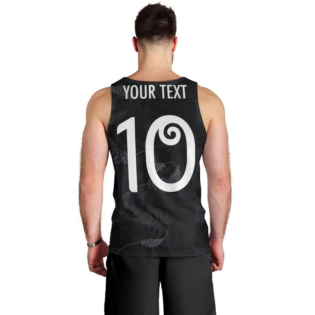 Custom New Zealand Rugby Men Tank Top All Silver Ferns Blacks