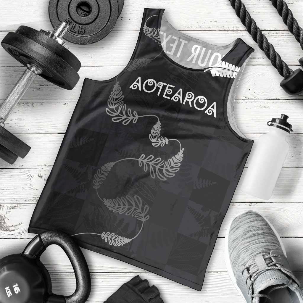 Custom New Zealand Rugby Men Tank Top All Silver Ferns Blacks