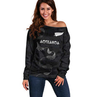 Custom New Zealand Rugby Off Shoulder Sweater All Silver Ferns Blacks