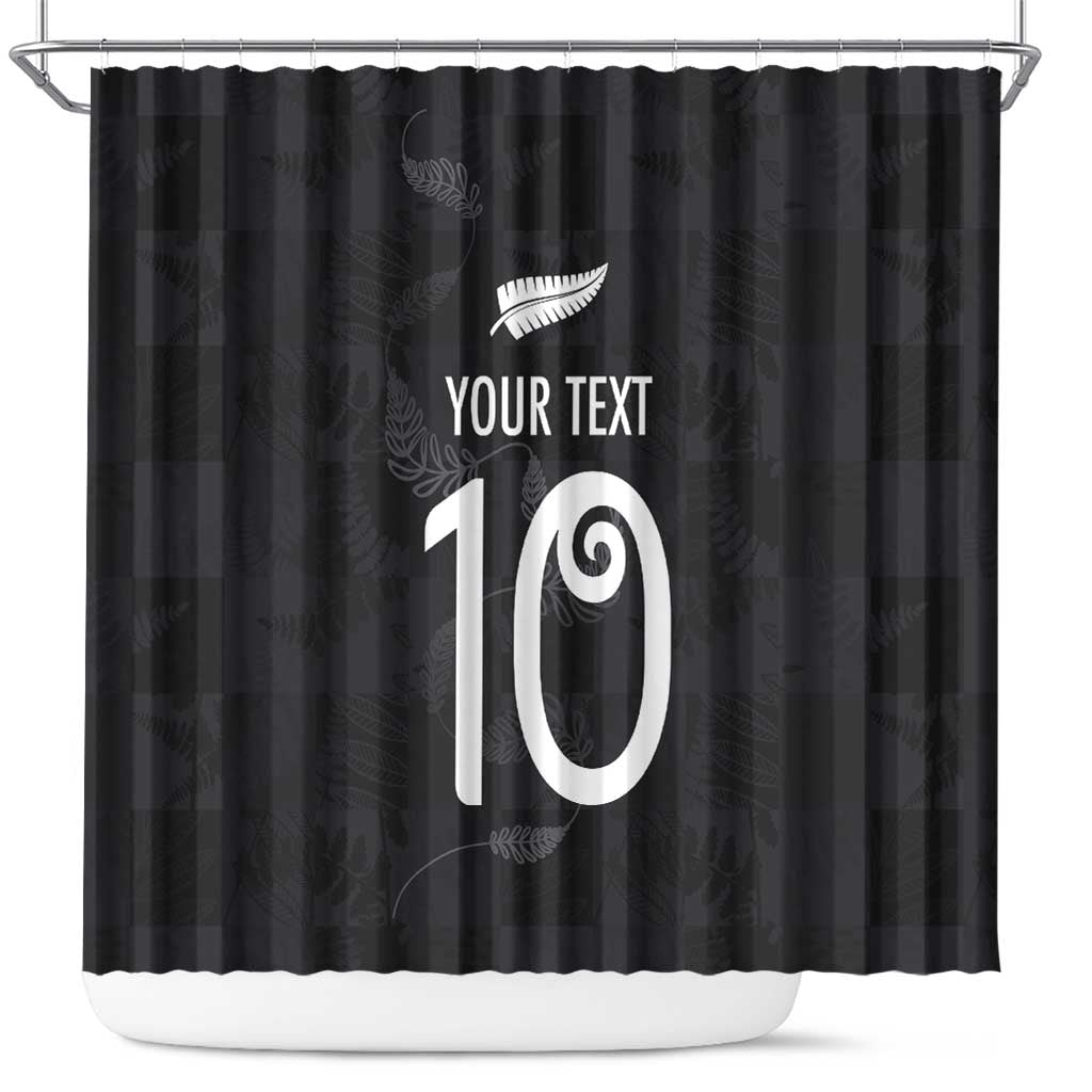 Custom New Zealand Rugby Shower Curtain All Silver Ferns Blacks