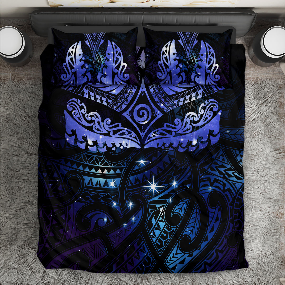 New Zealand Matariki Bedding Set Maori Pattern and Matariki Sky Night