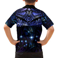 New Zealand Matariki Family Matching Puletasi and Hawaiian Shirt Maori Pattern and Matariki Sky Night LT03 - Polynesian Pride