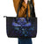 New Zealand Matariki Leather Tote Bag Maori Pattern and Matariki Sky Night