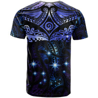 New Zealand Matariki T Shirt Maori Pattern and Matariki Sky Night
