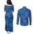 Hawaiian Turtles and Polynesian Art Tattoo Couples Matching Puletasi and Long Sleeve Button Shirt Ocean Abyss