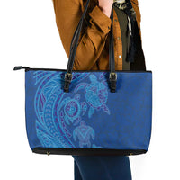 Hawaiian Turtles and Polynesian Art Tattoo Leather Tote Bag Ocean Abyss LT03 - Polynesian Pride