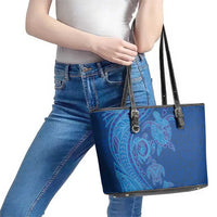 Hawaiian Turtles and Polynesian Art Tattoo Leather Tote Bag Ocean Abyss LT03 - Polynesian Pride