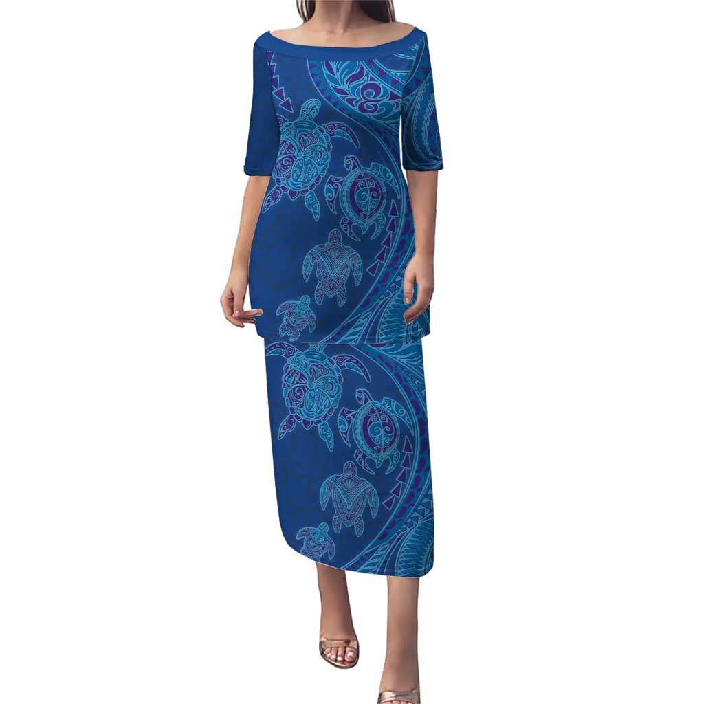 Hawaiian Turtles and Polynesian Art Tattoo Puletasi Ocean Abyss