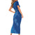 Hawaiian Turtles and Polynesian Art Tattoo Short Sleeve Bodycon Dress Ocean Abyss