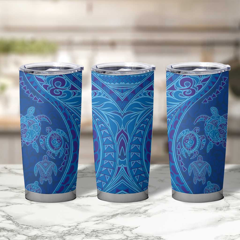 Hawaiian Turtles and Polynesian Art Tattoo Tumbler Cup Ocean Abyss