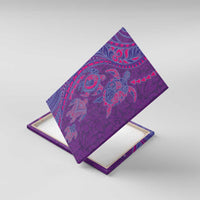 Hawaiian Turtles and Polynesian Art Tattoo Canvas Wall Art Dusky Violet
