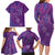 Hawaiian Turtles and Polynesian Art Tattoo Family Matching Long Sleeve Bodycon Dress and Hawaiian Shirt Dusky Violet
