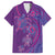 Hawaiian Turtles and Polynesian Art Tattoo Family Matching Long Sleeve Bodycon Dress and Hawaiian Shirt Dusky Violet