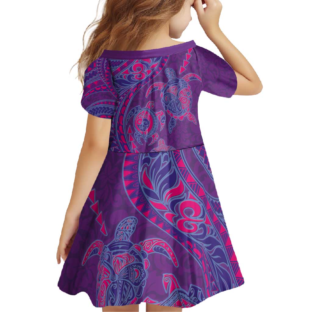 Hawaiian Turtles and Polynesian Art Tattoo Family Matching Mermaid Dress and Hawaiian Shirt Dusky Violet LT03 - Polynesian Pride