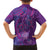 Hawaiian Turtles and Polynesian Art Tattoo Family Matching Short Sleeve Bodycon Dress and Hawaiian Shirt Dusky Violet
