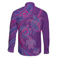 Hawaiian Turtles and Polynesian Art Tattoo Family Matching Summer Maxi Dress and Hawaiian Shirt Dusky Violet LT03 - Polynesian Pride