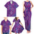 Hawaiian Turtles and Polynesian Art Tattoo Family Matching Tank Maxi Dress and Hawaiian Shirt Dusky Violet