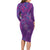 Hawaiian Turtles and Polynesian Art Tattoo Long Sleeve Bodycon Dress Dusky Violet