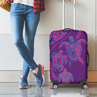 Hawaiian Turtles and Polynesian Art Tattoo Luggage Cover Dusky Violet