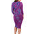 Hawaiian Turtles and Polynesian Art Tattoo Family Matching Long Sleeve Bodycon Dress and Hawaiian Shirt Cerise