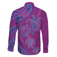 Hawaiian Turtles and Polynesian Art Tattoo Family Matching Puletasi and Hawaiian Shirt Cerise LT03 - Polynesian Pride