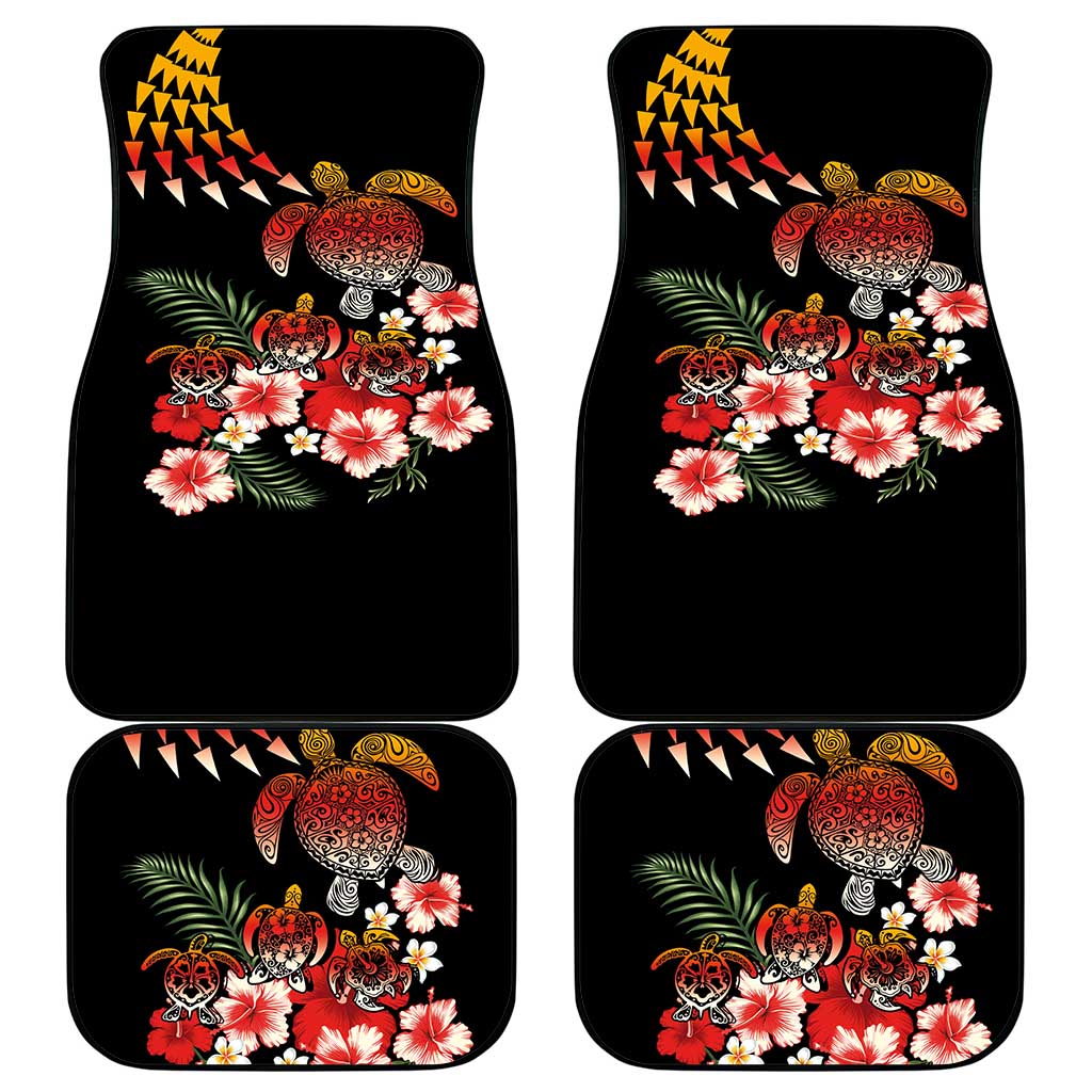 Hawaiian Hibiscus Turtle and Tropical Flower Car Mats Dynamic Vibe