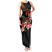 Hawaiian Hibiscus Turtle and Tropical Flower Family Matching Tank Maxi Dress and Hawaiian Shirt Dynamic Vibe