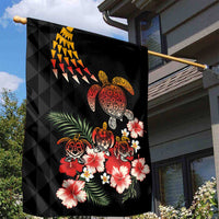 Hawaiian Hibiscus Turtle and Tropical Flower Garden Flag Dynamic Vibe