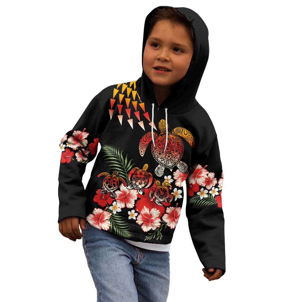 Hawaiian Hibiscus Turtle and Tropical Flower Kid Hoodie Dynamic Vibe