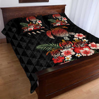 Hawaiian Hibiscus Turtle and Tropical Flower Quilt Bed Set Dynamic Vibe