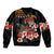 Hawaiian Hibiscus Turtle and Tropical Flower Sleeve Zip Bomber Jacket Dynamic Vibe