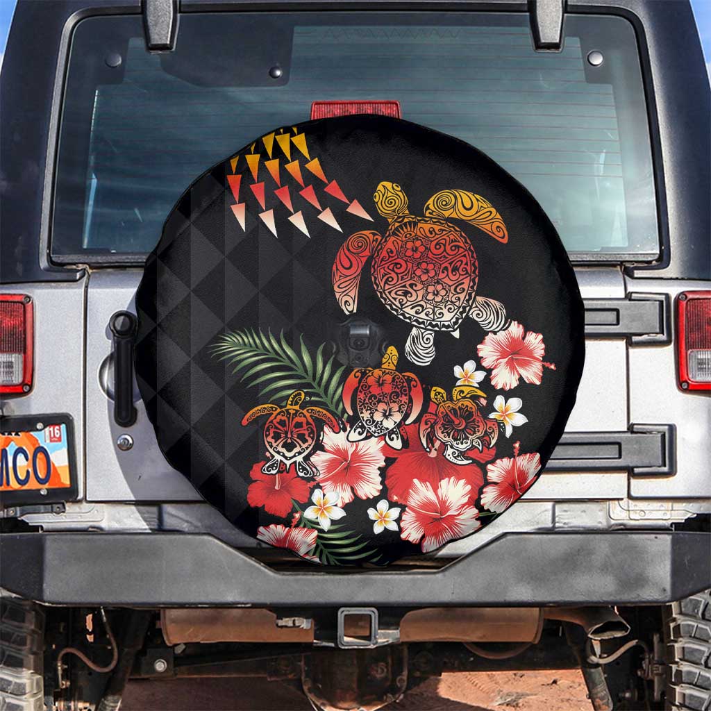 Hawaiian Hibiscus Turtle and Tropical Flower Spare Tire Cover Dynamic Vibe
