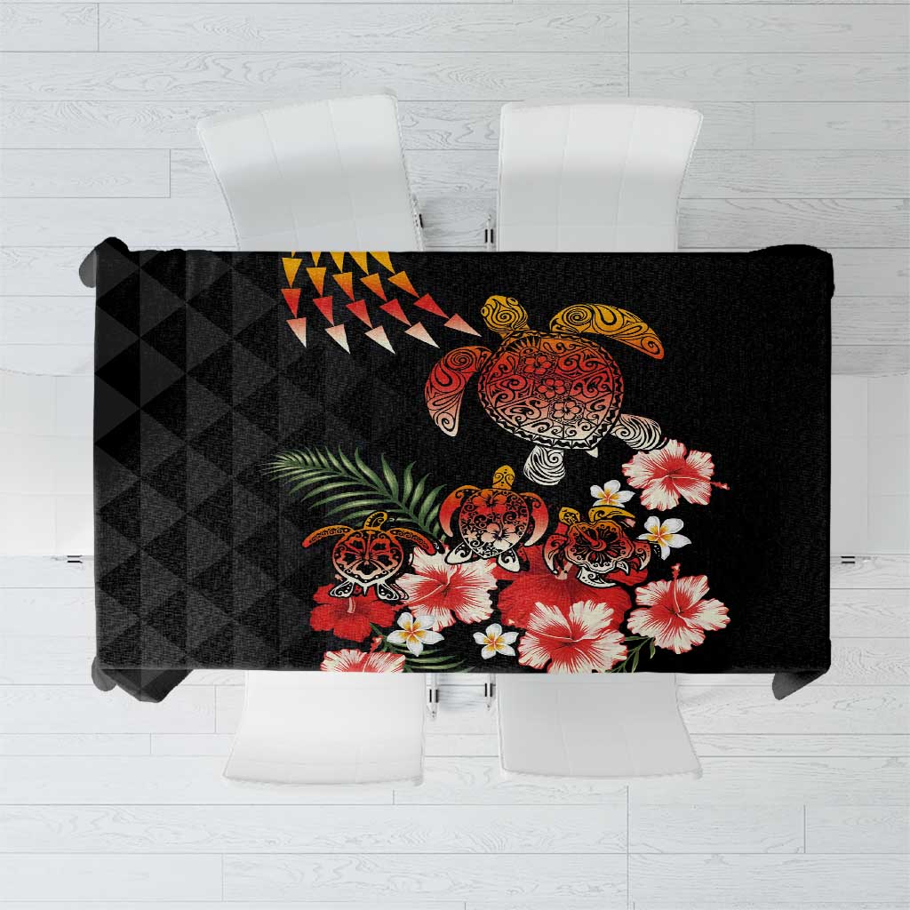 Hawaiian Hibiscus Turtle and Tropical Flower Tablecloth Dynamic Vibe