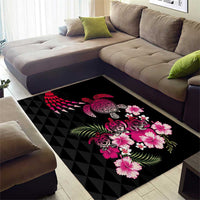 Hawaiian Hibiscus Turtle and Tropical Flower Area Rug Sweet Vibe