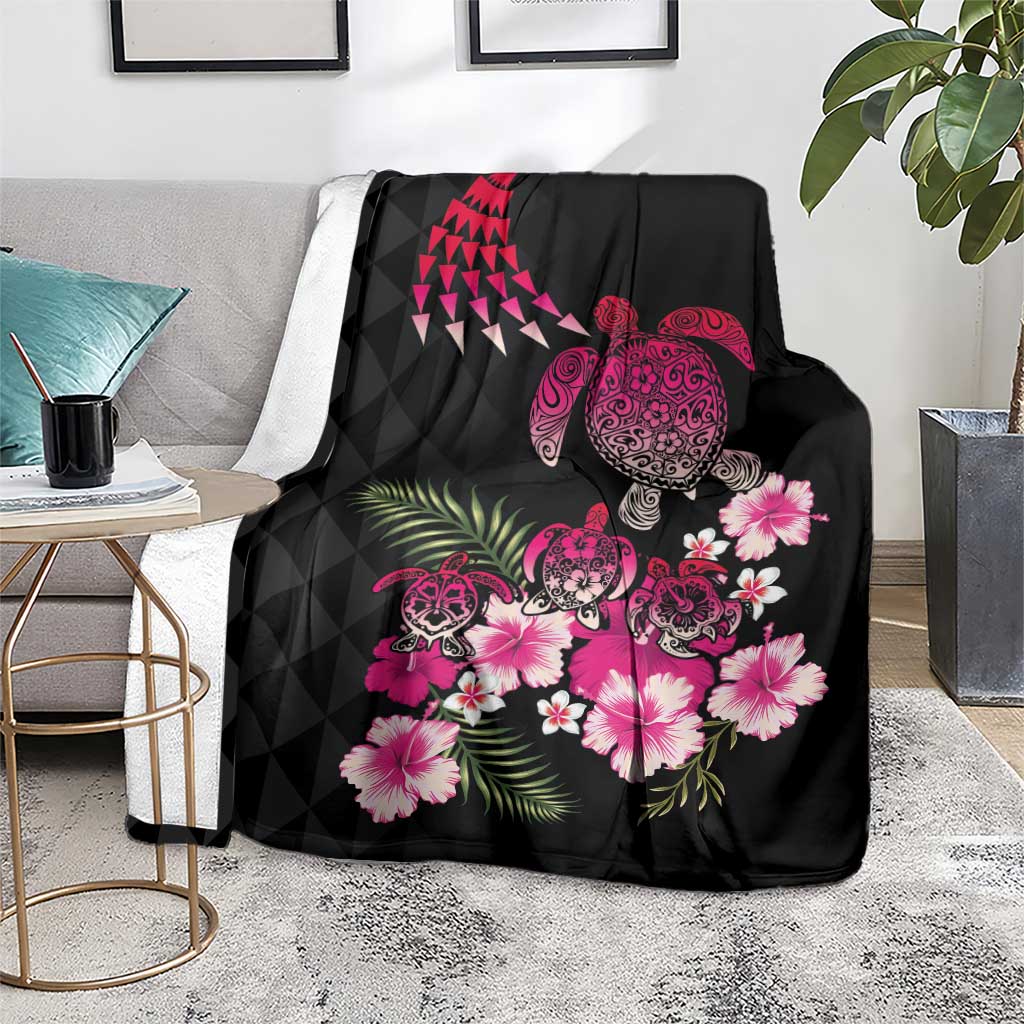 Hawaiian Hibiscus Turtle and Tropical Flower Blanket Sweet Vibe