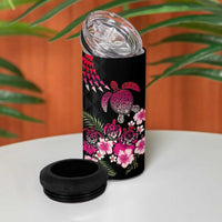 Hawaiian Hibiscus Turtle and Tropical Flower 4 in 1 Can Cooler Tumbler Sweet Vibe