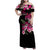 Hawaiian Hibiscus Turtle and Tropical Flower Family Matching Off Shoulder Maxi Dress and Hawaiian Shirt Sweet Vibe