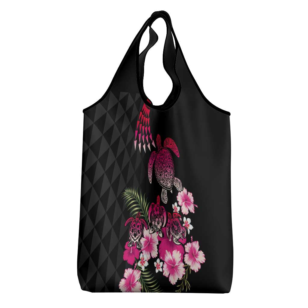 Hawaiian Hibiscus Turtle and Tropical Flower Grocery Bag Sweet Vibe