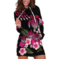 Hawaiian Hibiscus Turtle and Tropical Flower Hoodie Dress Sweet Vibe