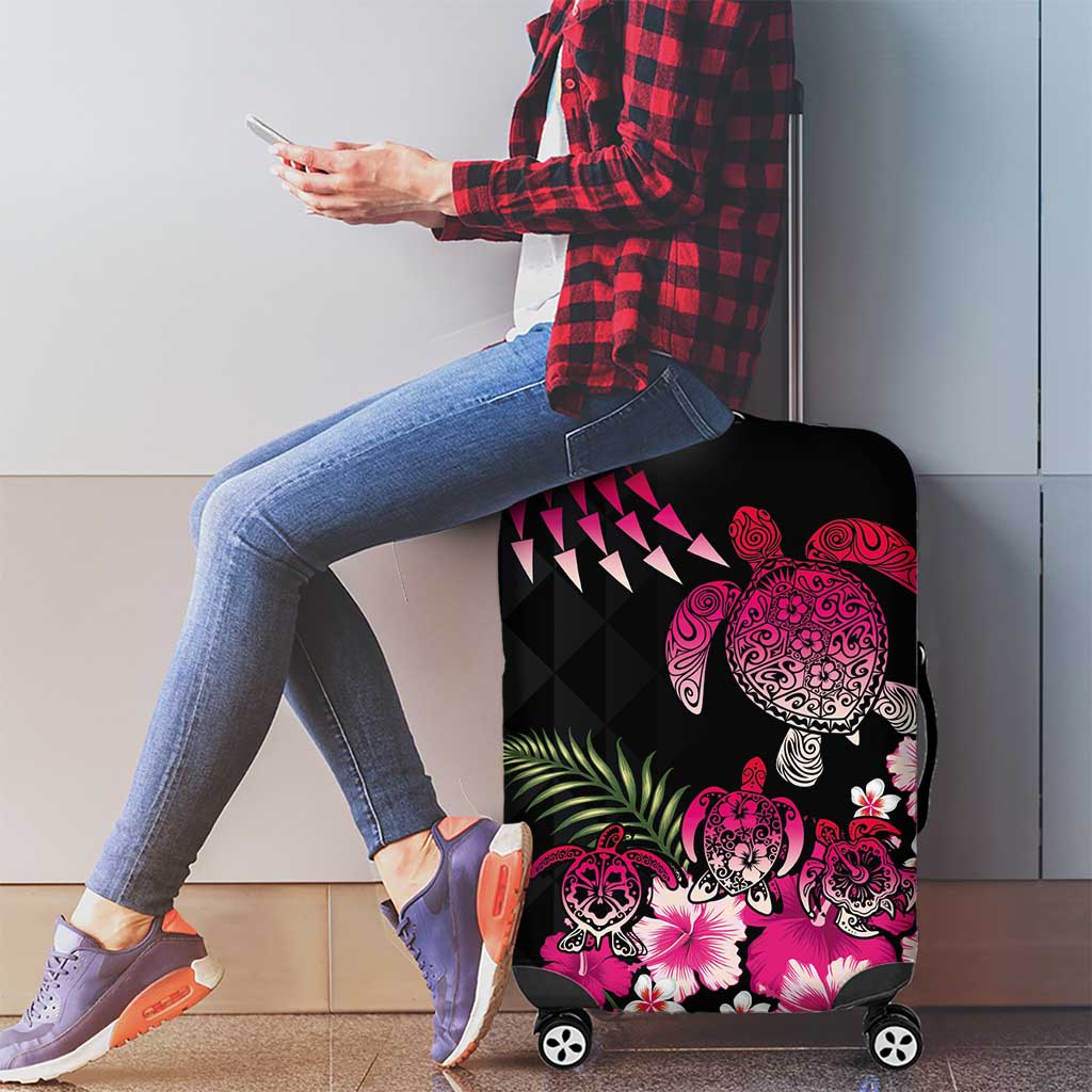 Hawaiian Hibiscus Turtle and Tropical Flower Luggage Cover Sweet Vibe
