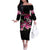 Hawaiian Hibiscus Turtle and Tropical Flower Off The Shoulder Long Sleeve Dress Sweet Vibe