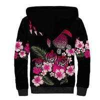 Hawaiian Hibiscus Turtle and Tropical Flower Sherpa Hoodie Sweet Vibe