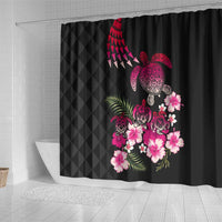 Hawaiian Hibiscus Turtle and Tropical Flower Shower Curtain Sweet Vibe