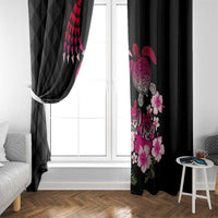 Hawaiian Hibiscus Turtle and Tropical Flower Window Curtain Sweet Vibe