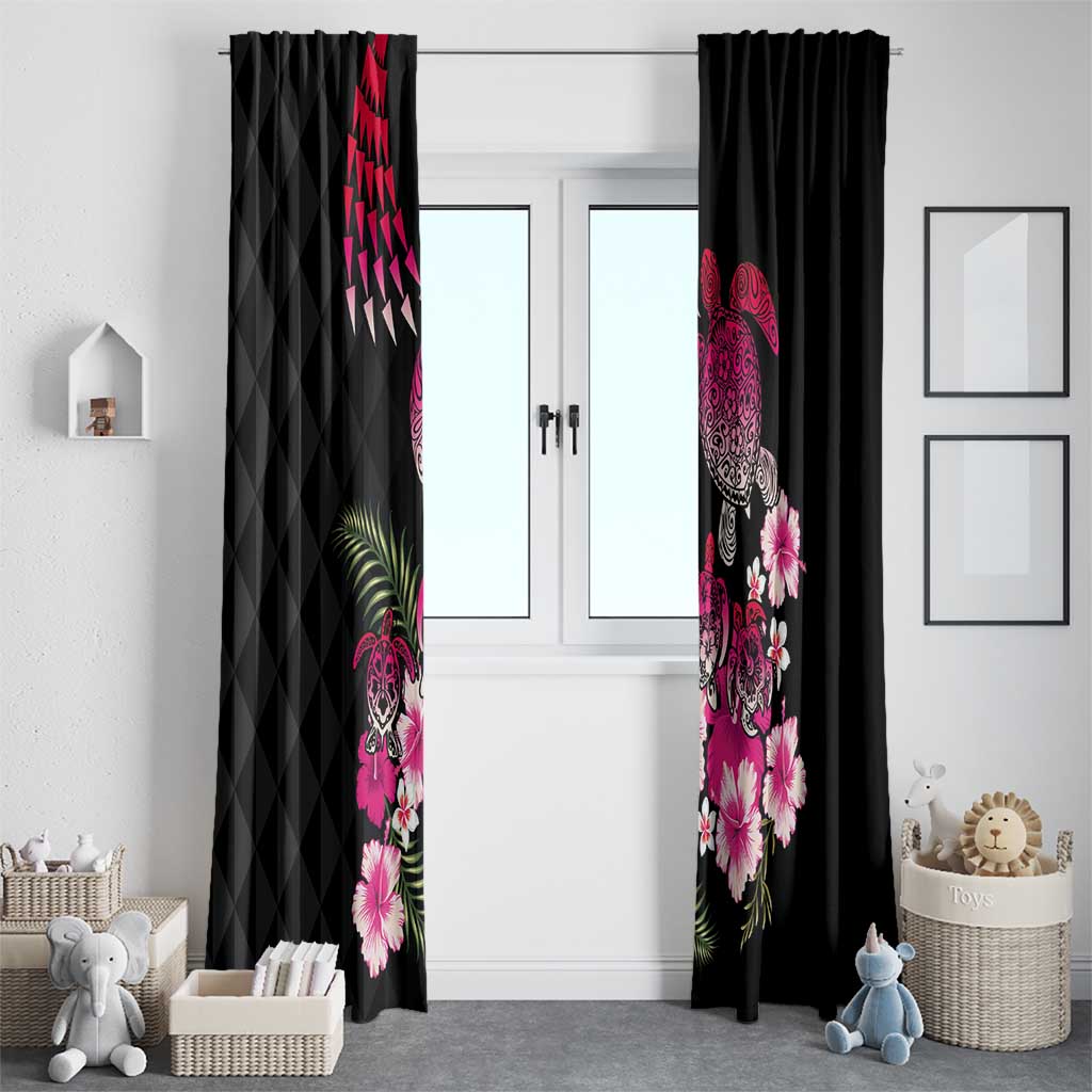 Hawaiian Hibiscus Turtle and Tropical Flower Window Curtain Sweet Vibe