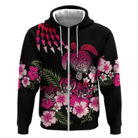 Hawaiian Hibiscus Turtle and Tropical Flower Zip Hoodie Sweet Vibe