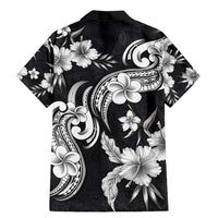 Hawaiian-Polynesian Art Tattoo Family Matching Mermaid Dress and Hawaiian Shirt Hibiscus and Plumeria Grayscale LT03 - Polynesian Pride