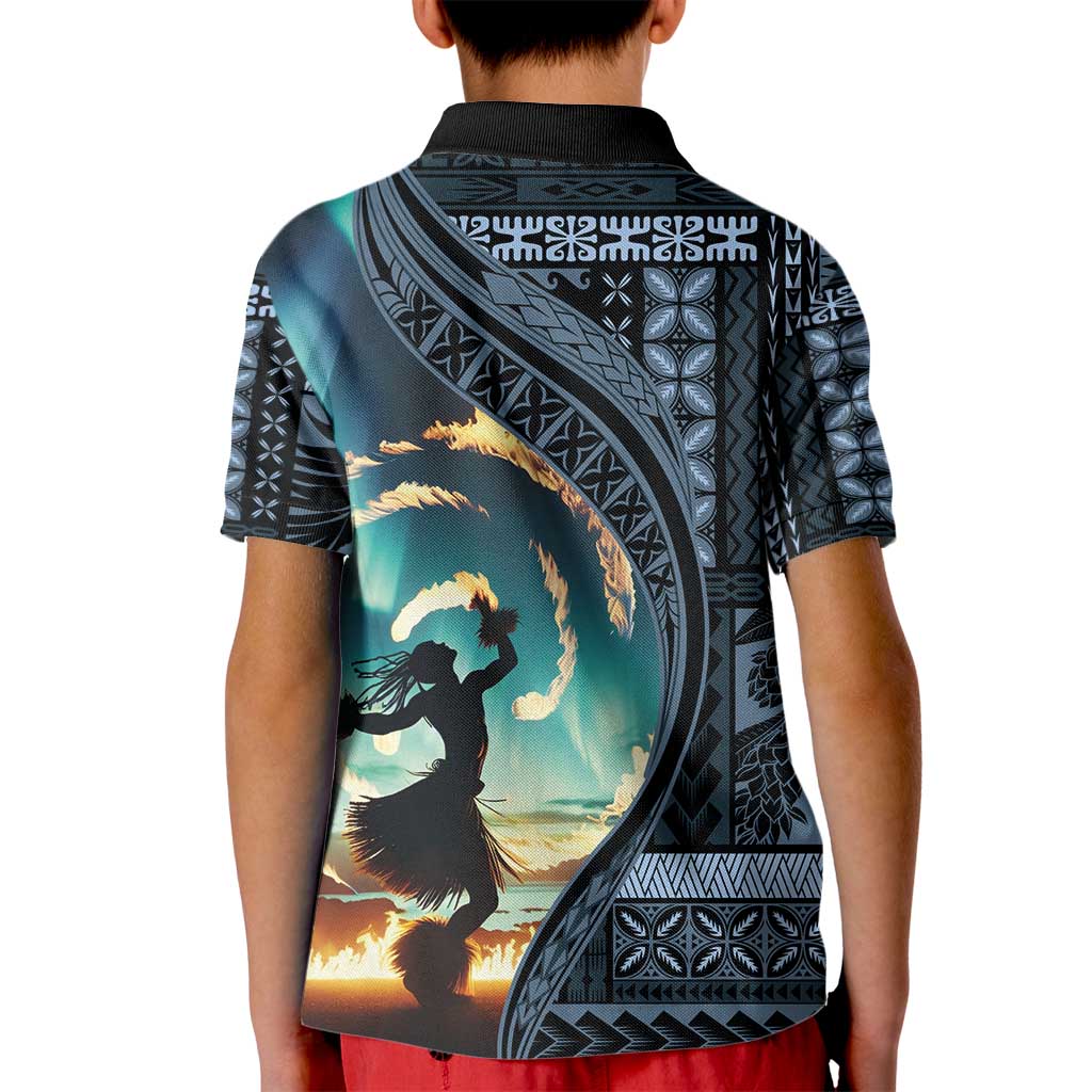 Samoan Siapo Motif and Siva Afi Dance Kid Polo Shirt